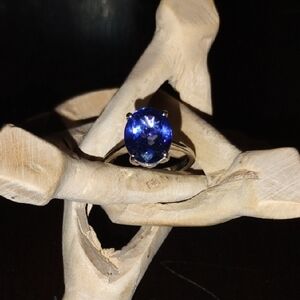 AAAA Tanzanite Solitaire Ring In 950 Platinum